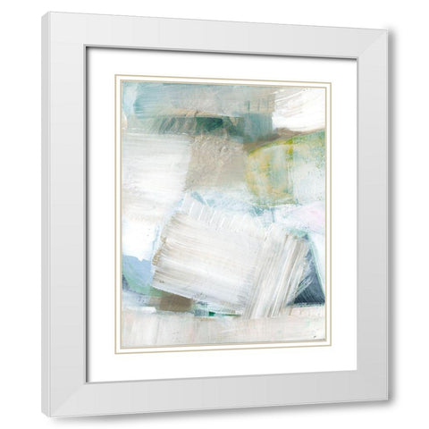White Blues II White Modern Wood Framed Art Print with Double Matting by Cartissi