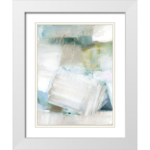 White Blues II White Modern Wood Framed Art Print with Double Matting by Cartissi