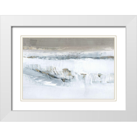 Icy Snow I White Modern Wood Framed Art Print with Double Matting by Cartissi