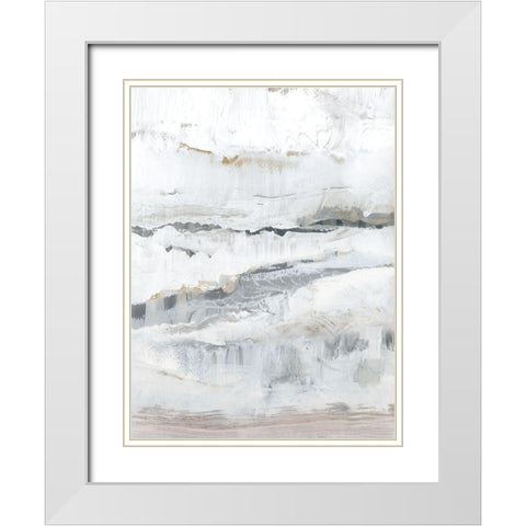 Melting Ice I White Modern Wood Framed Art Print with Double Matting by Cartissi