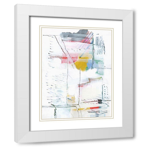 Experimental I White Modern Wood Framed Art Print with Double Matting by Cartissi