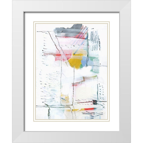 Experimental I White Modern Wood Framed Art Print with Double Matting by Cartissi