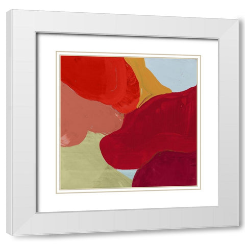 Red Clouds I White Modern Wood Framed Art Print with Double Matting by Cartissi