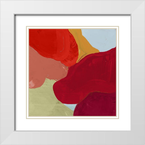 Red Clouds I White Modern Wood Framed Art Print with Double Matting by Cartissi