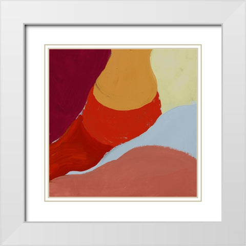 Red Clouds II  White Modern Wood Framed Art Print with Double Matting by Cartissi