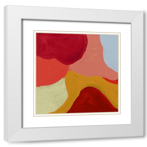 Red Clouds III White Modern Wood Framed Art Print with Double Matting by Cartissi