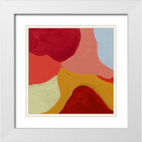Red Clouds III White Modern Wood Framed Art Print with Double Matting by Cartissi