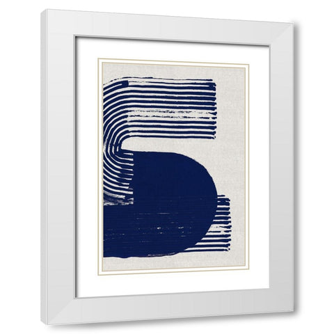 Cubic Curve I White Modern Wood Framed Art Print with Double Matting by Cartissi