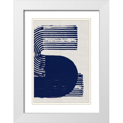 Cubic Curve I White Modern Wood Framed Art Print with Double Matting by Cartissi