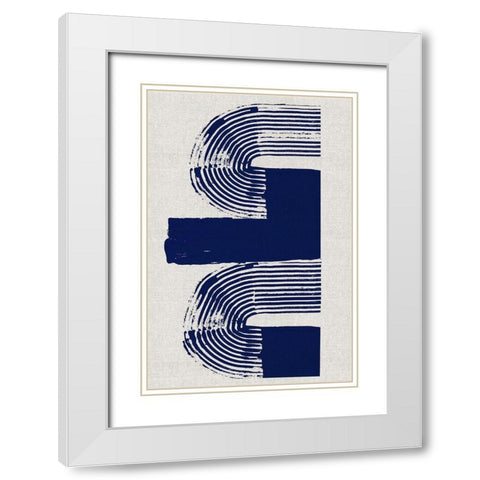 Cubic Curve II White Modern Wood Framed Art Print with Double Matting by Cartissi