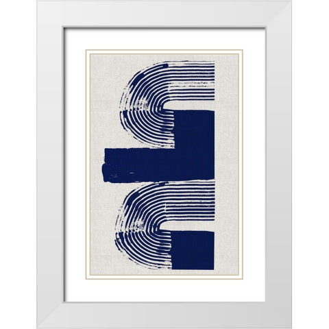 Cubic Curve II White Modern Wood Framed Art Print with Double Matting by Cartissi