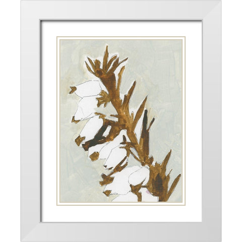 Naive Floral Silhouette II White Modern Wood Framed Art Print with Double Matting by Cartissi