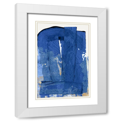 Blue Drag I White Modern Wood Framed Art Print with Double Matting by Cartissi