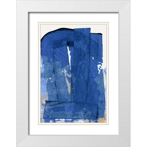 Blue Drag I White Modern Wood Framed Art Print with Double Matting by Cartissi
