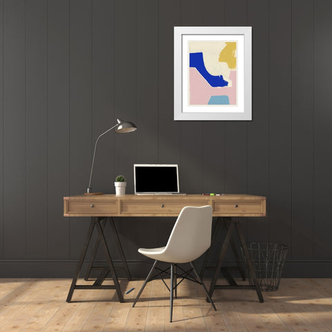 Playful VII White Modern Wood Framed Art Print with Double Matting by Cartissi