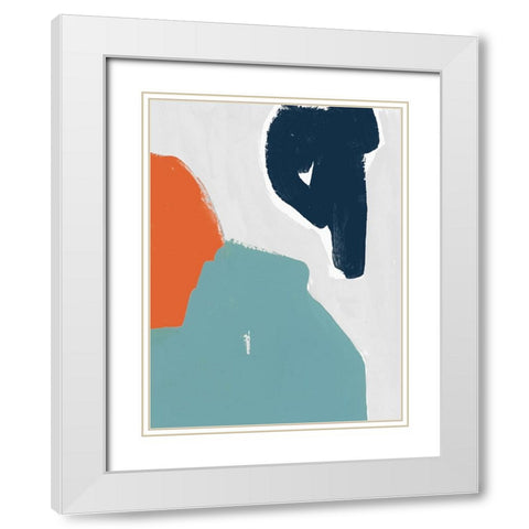 Tempo II White Modern Wood Framed Art Print with Double Matting by Cartissi