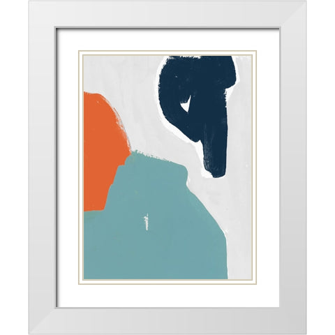 Tempo II White Modern Wood Framed Art Print with Double Matting by Cartissi