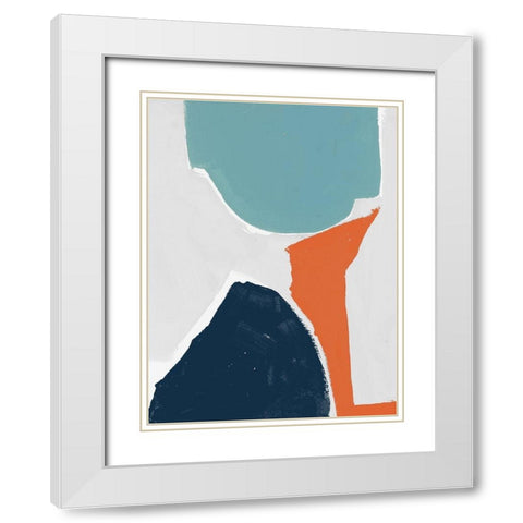 Tempo III White Modern Wood Framed Art Print with Double Matting by Cartissi