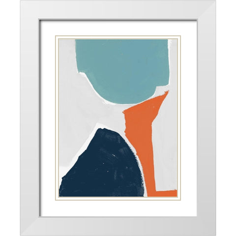 Tempo III White Modern Wood Framed Art Print with Double Matting by Cartissi