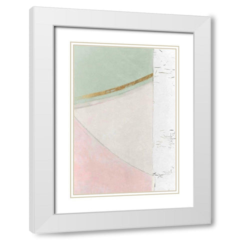Abstract Elegance I White Modern Wood Framed Art Print with Double Matting by Cartissi
