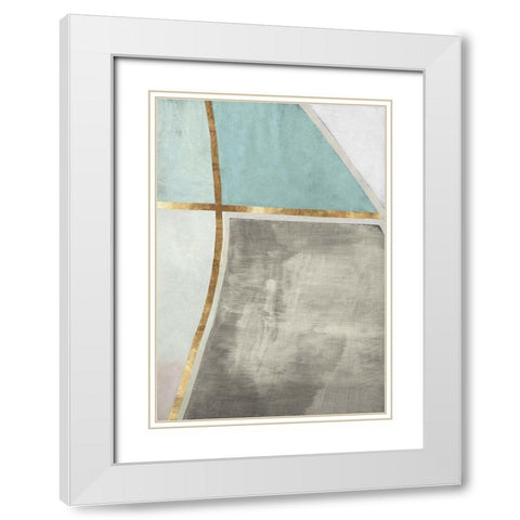Abstract Elegance IV White Modern Wood Framed Art Print with Double Matting by Cartissi