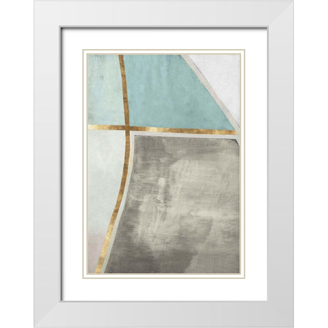 Abstract Elegance IV White Modern Wood Framed Art Print with Double Matting by Cartissi