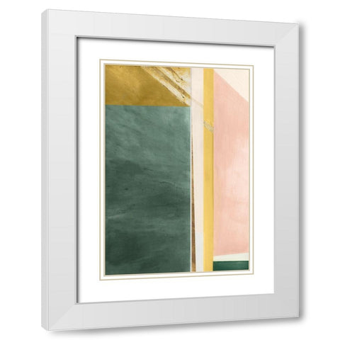 Abstract Elegance V White Modern Wood Framed Art Print with Double Matting by Cartissi