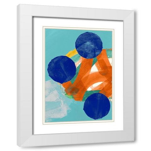 Blue Valentine II  White Modern Wood Framed Art Print with Double Matting by Cartissi