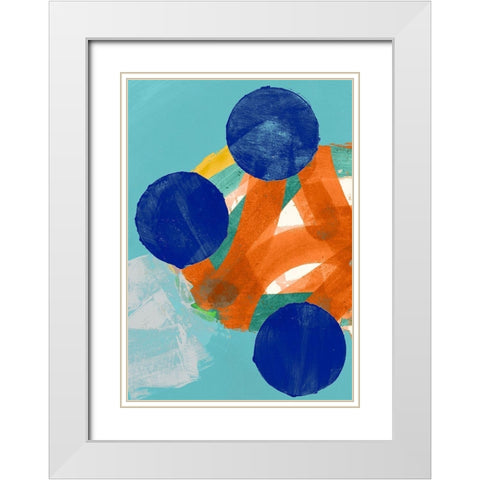 Blue Valentine II  White Modern Wood Framed Art Print with Double Matting by Cartissi