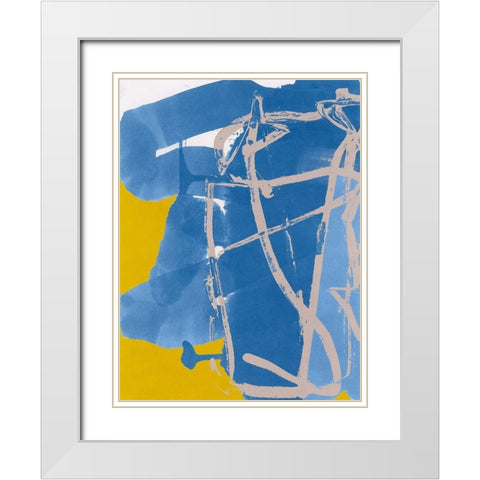 Blue Signs  White Modern Wood Framed Art Print with Double Matting by Cartissi