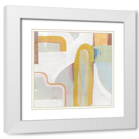 Together Again II  White Modern Wood Framed Art Print with Double Matting by Cartissi
