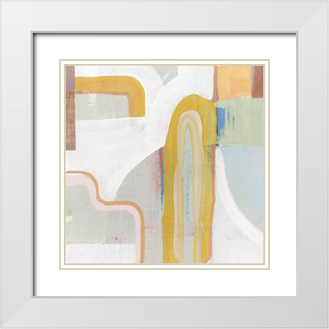 Together Again II  White Modern Wood Framed Art Print with Double Matting by Cartissi