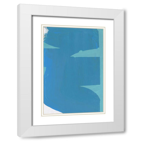 Blue Bound I White Modern Wood Framed Art Print with Double Matting by Cartissi