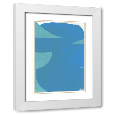 Blue Bound II White Modern Wood Framed Art Print with Double Matting by Cartissi