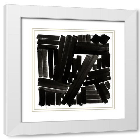 Shape of Song I White Modern Wood Framed Art Print with Double Matting by Cartissi