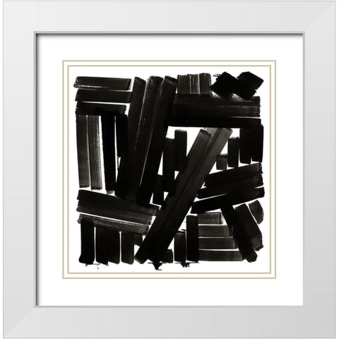 Shape of Song I White Modern Wood Framed Art Print with Double Matting by Cartissi