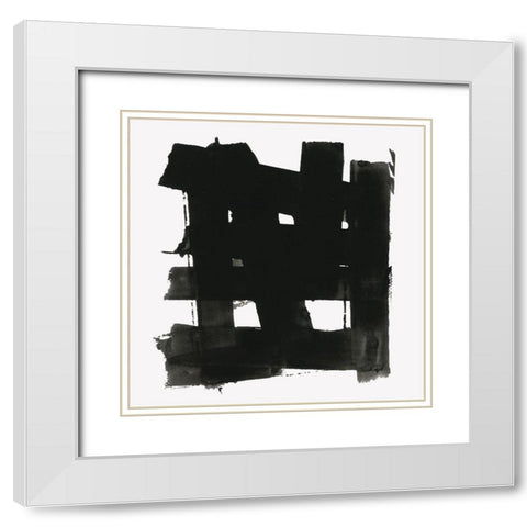 Stacking Together I White Modern Wood Framed Art Print with Double Matting by Cartissi