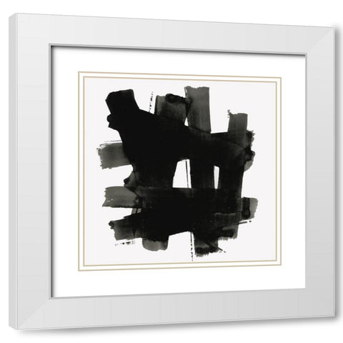 Stacking Together II White Modern Wood Framed Art Print with Double Matting by Cartissi