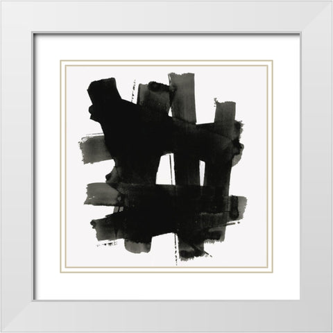 Stacking Together II White Modern Wood Framed Art Print with Double Matting by Cartissi
