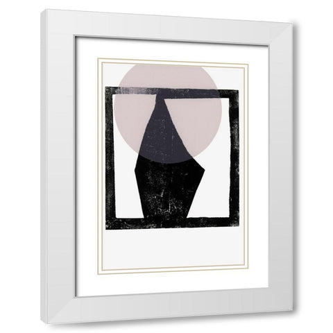 Blushing Aura  White Modern Wood Framed Art Print with Double Matting by Cartissi