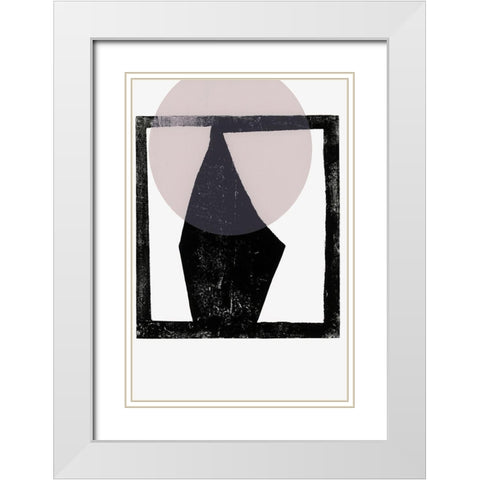 Blushing Aura  White Modern Wood Framed Art Print with Double Matting by Cartissi