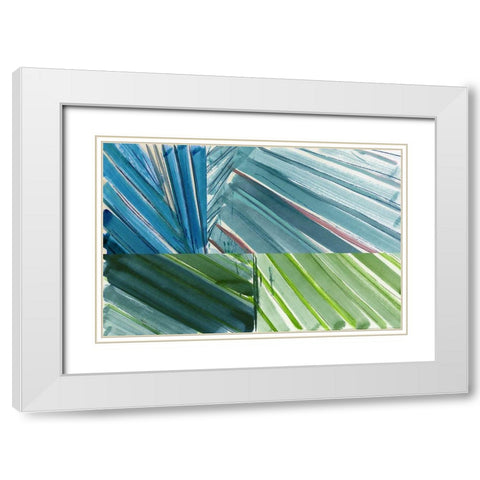 Botanical Green I White Modern Wood Framed Art Print with Double Matting by Cartissi