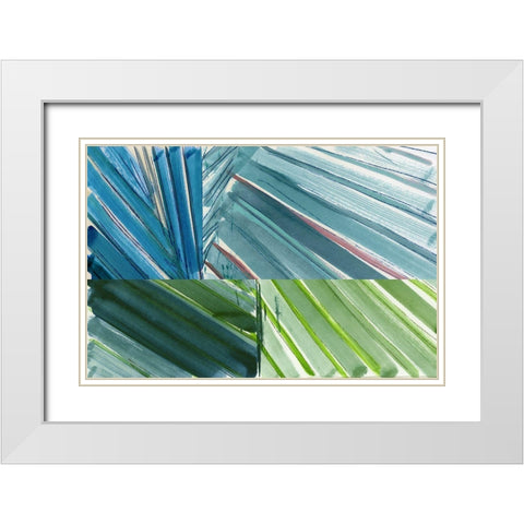 Botanical Green I White Modern Wood Framed Art Print with Double Matting by Cartissi