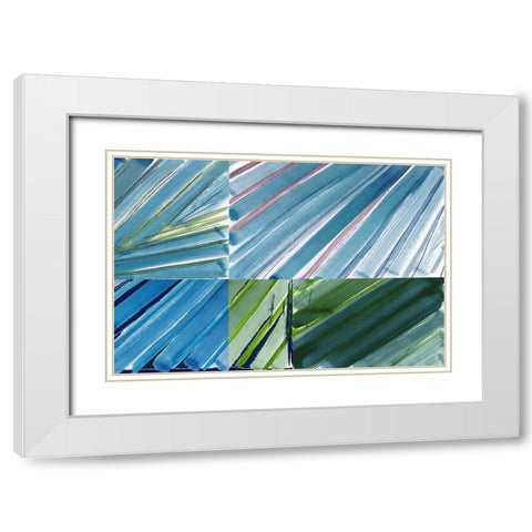 Botanical Green II White Modern Wood Framed Art Print with Double Matting by Cartissi