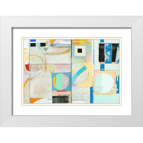 City Grid II White Modern Wood Framed Art Print with Double Matting by Cartissi