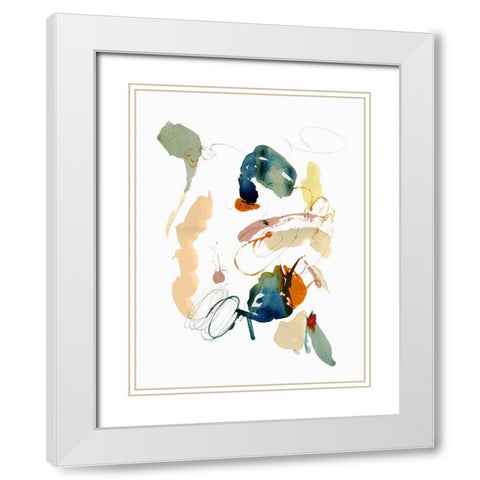 Wide Swirl I White Modern Wood Framed Art Print with Double Matting by Cartissi