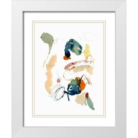 Wide Swirl I White Modern Wood Framed Art Print with Double Matting by Cartissi