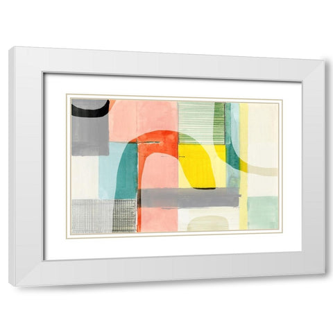 Rainbow Roundabout II White Modern Wood Framed Art Print with Double Matting by Cartissi