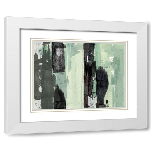 Green Energy I White Modern Wood Framed Art Print with Double Matting by Cartissi