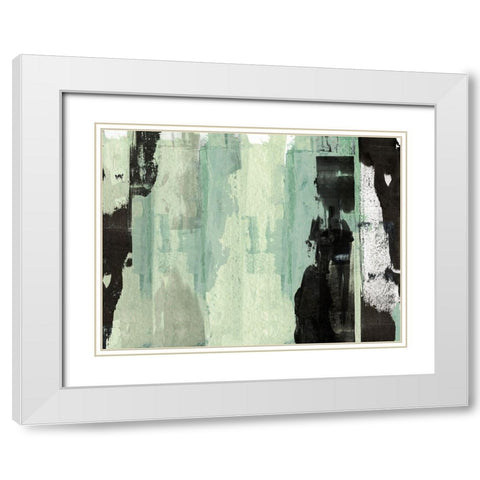 Green Energy II White Modern Wood Framed Art Print with Double Matting by Cartissi